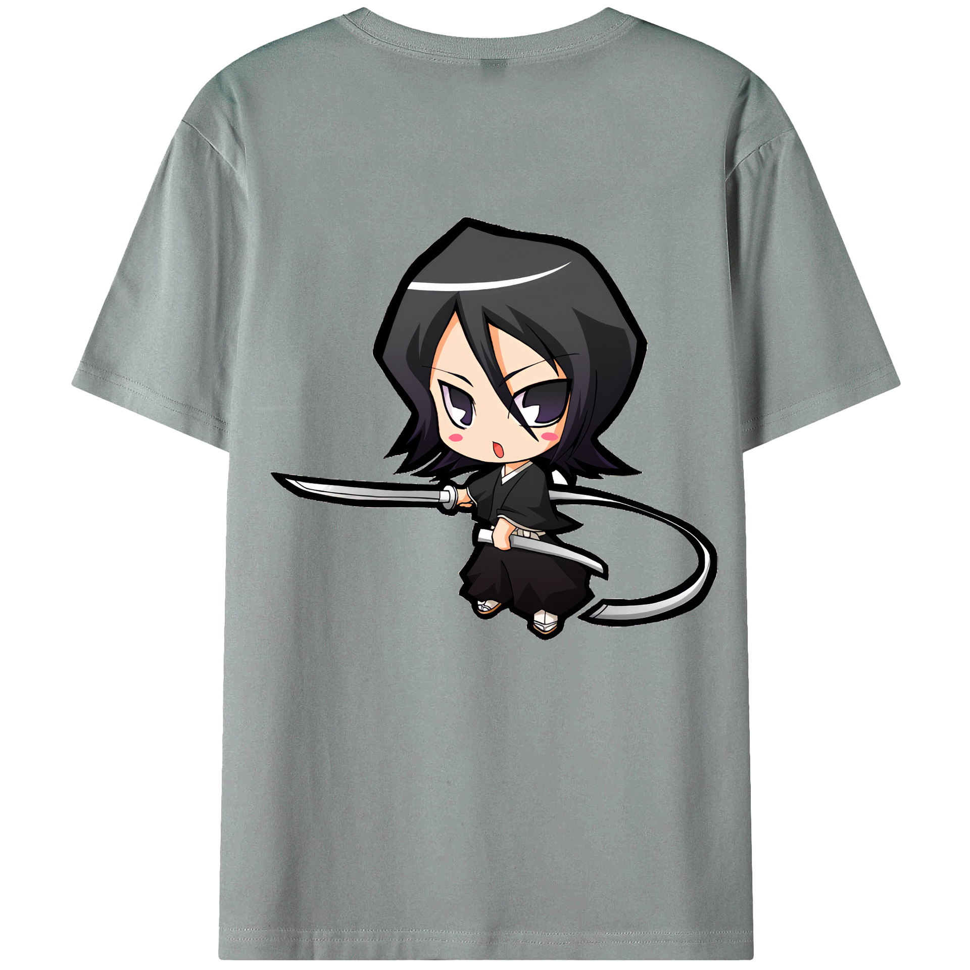 （画像用） ブリーチ 朽木ルキア BLEACH Kuchiki Rukia 綿100％ メンズ半袖Tシャツ（バックプリント） 通気性
